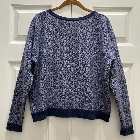 Brora 100% Cashmere Scotland Abstract Floral Intarsia UK 12-14, US 8-10, Medium - Picture 6 of 13